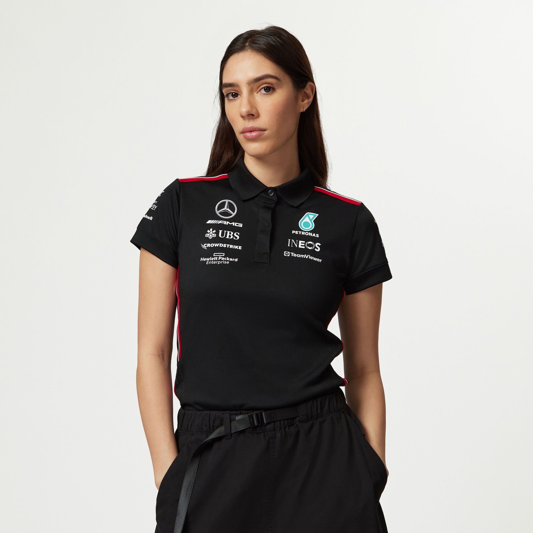 Tommy Hilfiger x Mercedes Polo d'équipe Femme noir