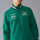 Aston Martin F1 Team Pull Quart de Zip Homme Vert