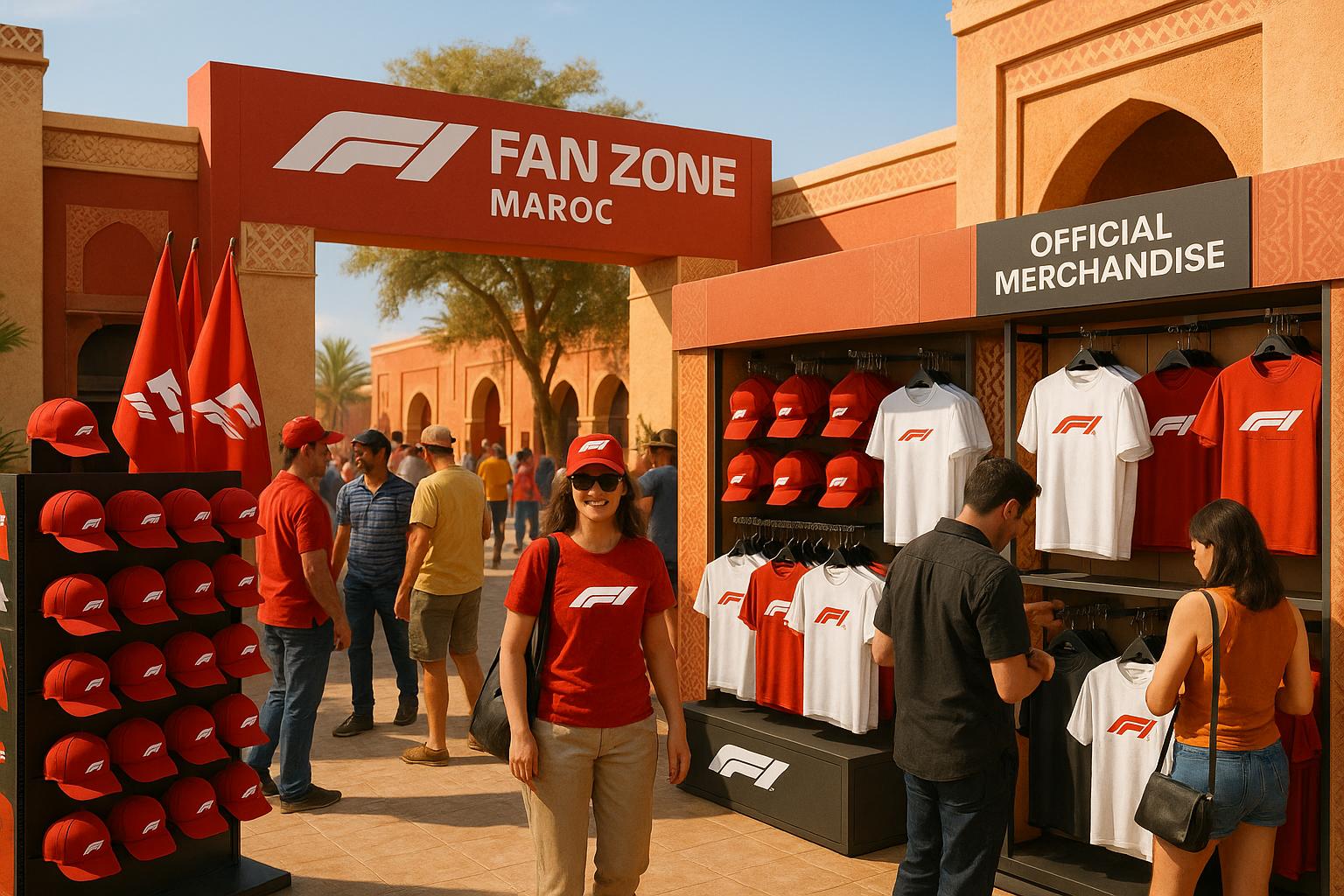Fan zones Formula 1 au Maroc : où trouver du merchandising officiel lors des événements ?