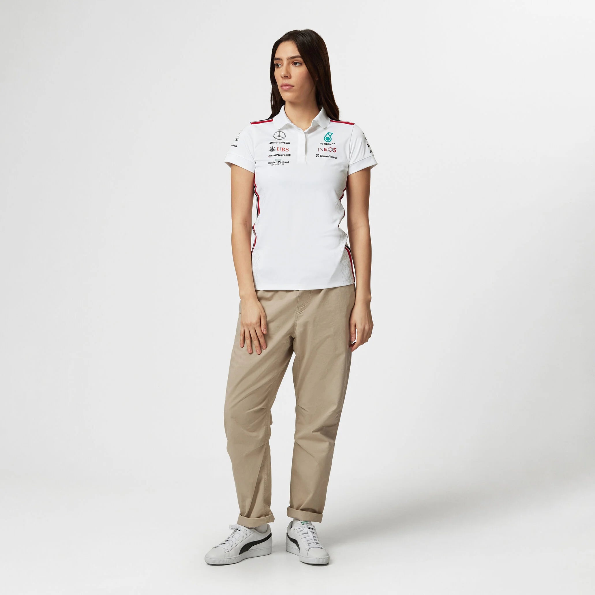 Tommy Hilfiger x Mercedes Polo d'équipe Femme blanc