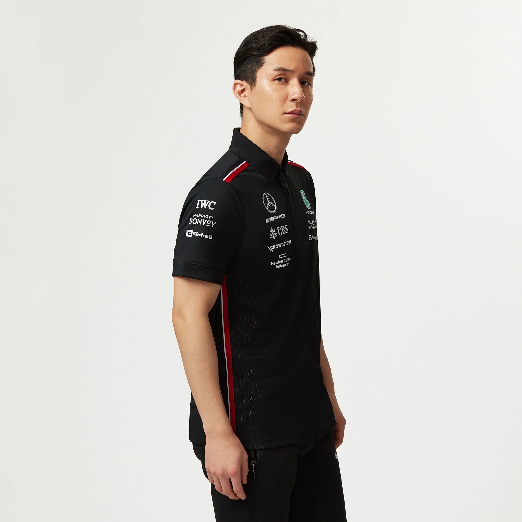 Tommy Hifliger Polo d'équipe Mercedes-AMG F1 noir