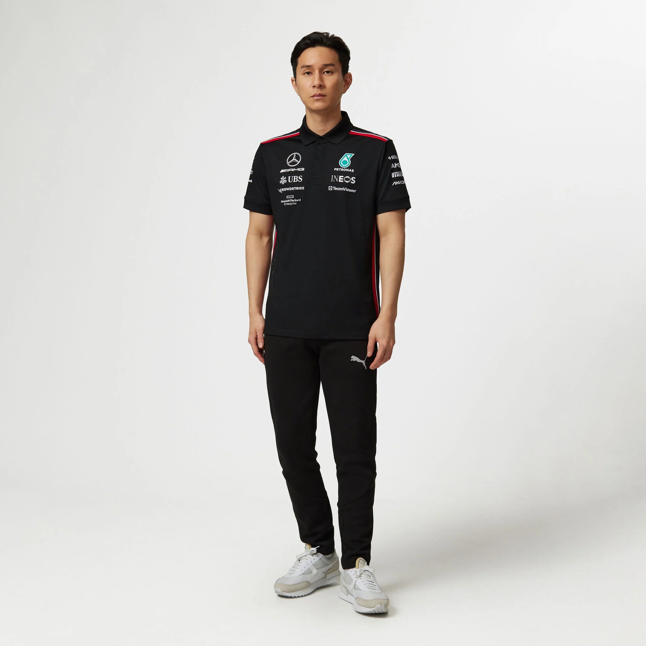 Tommy Hifliger Polo d'équipe Mercedes-AMG F1 noir