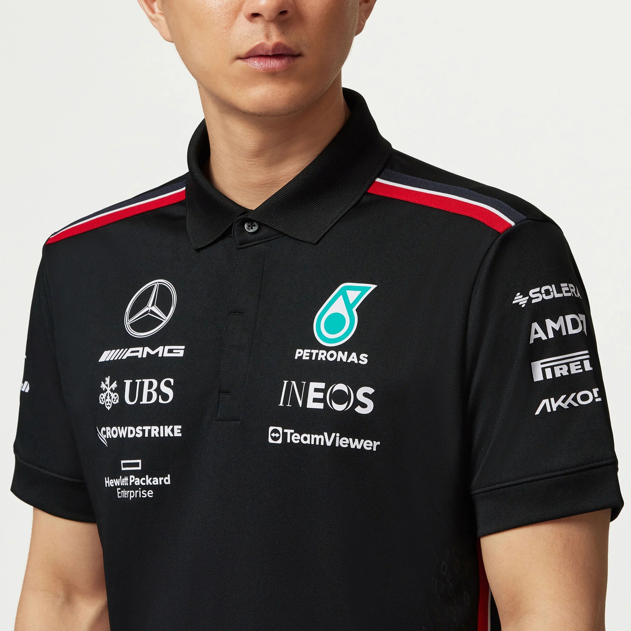 Tommy Hifliger Polo d'équipe Mercedes-AMG F1 noir