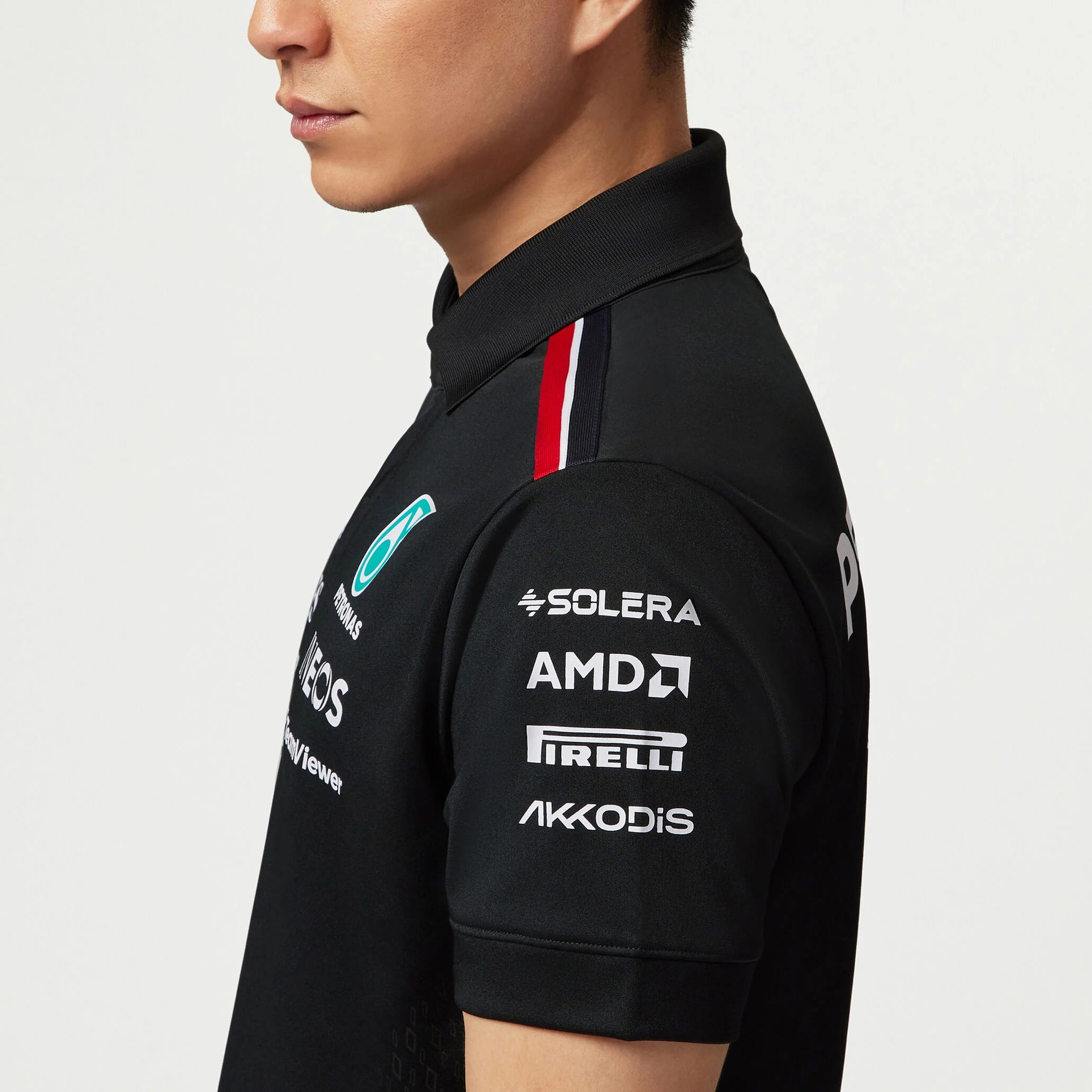 Tommy Hifliger Polo d'équipe Mercedes-AMG F1 noir