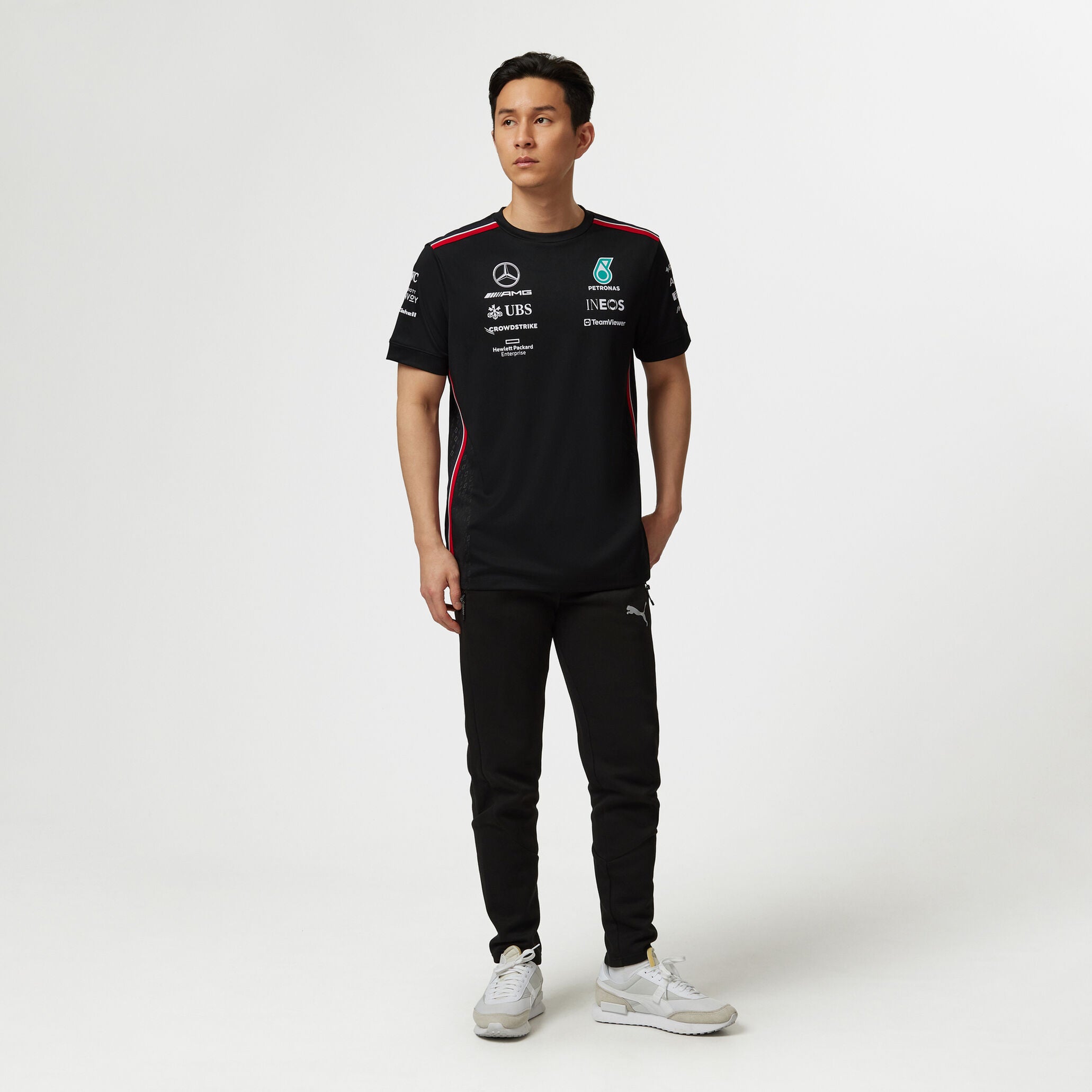 Tommy Hilfiger T-shirt d'équipe Mercedes-AMG F1 Noir