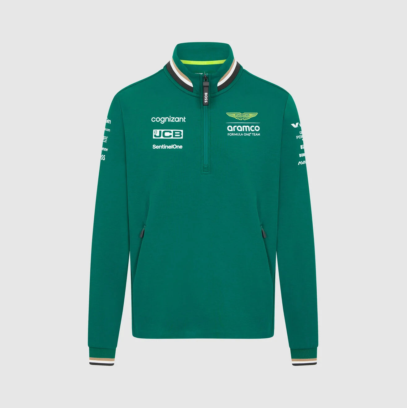 Aston Martin F1 Team Pull Quart de Zip Homme Vert