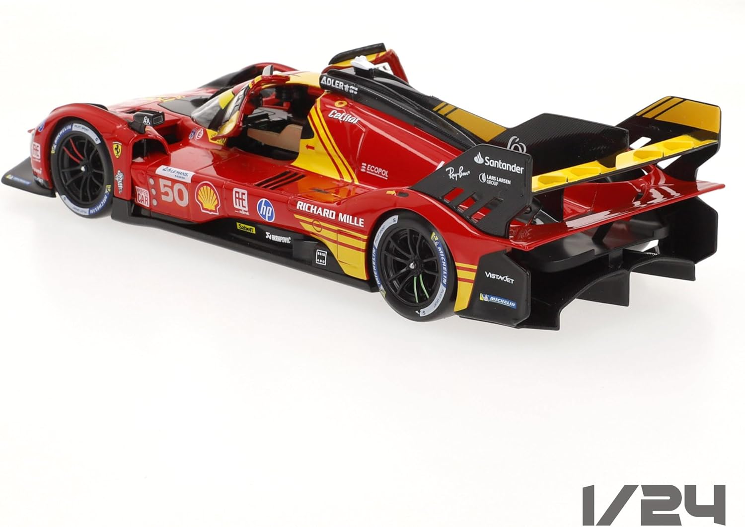 Bburago 499P Turbo V6 Team Ferrari AF Corse N° 50 WINNER 24H LE MANS 2024 Scale 1:24
