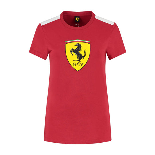 PUMA T-shirt à Grand Écusson Cerise Scuderia Ferrari femme
