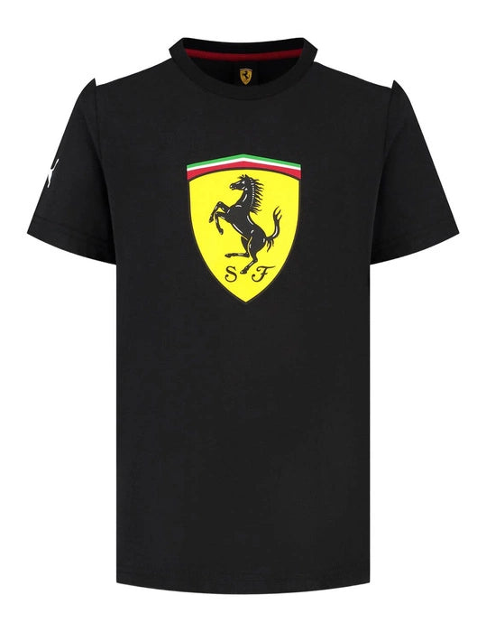 PUMA T-shirt à Grand Écusson Noir Scuderia Ferrari enfant
