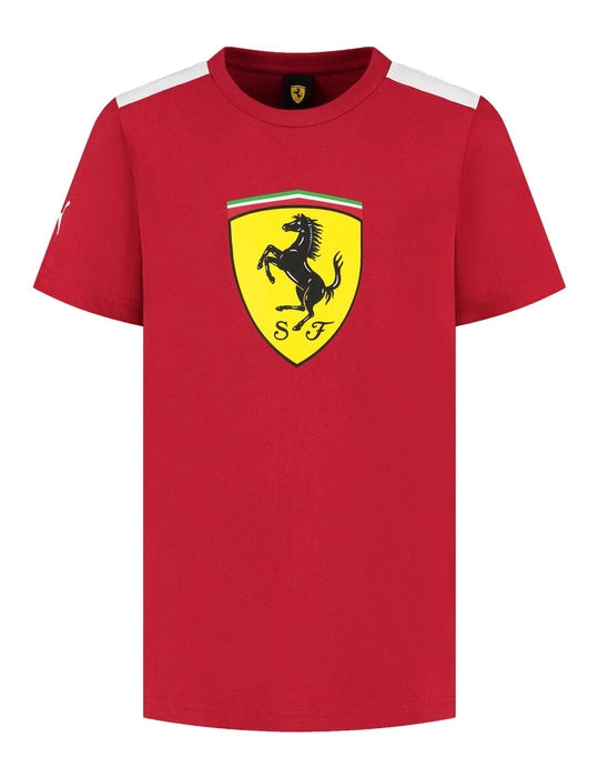 PUMA T-shirt à Grand Écusson Cerise Scuderia Ferrari enfant