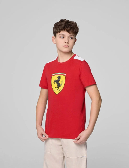 PUMA T-shirt à Grand Écusson Cerise Scuderia Ferrari enfant
