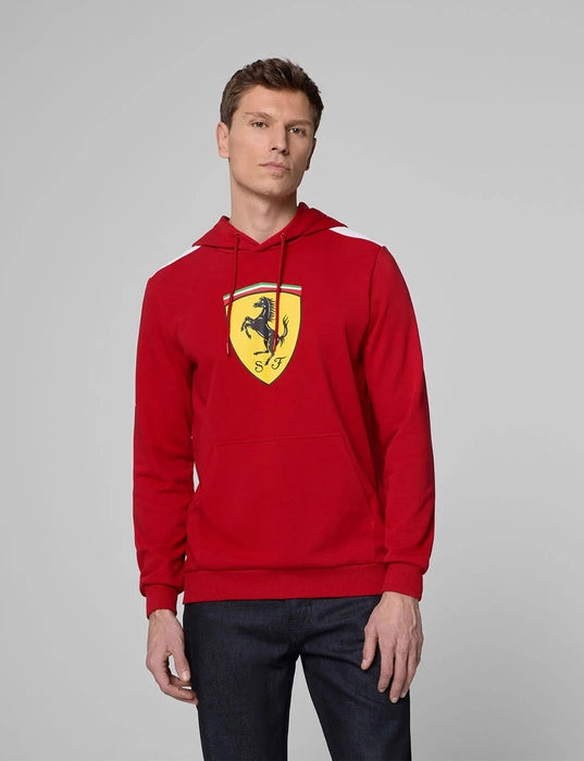PUMA Sweat à capuche à Grand Écusson Cerise Scuderia Ferrari