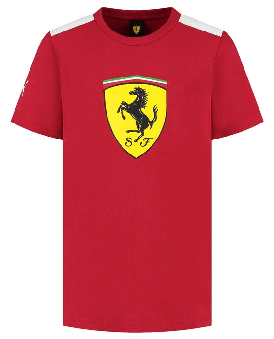 PUMA T-shirt à Grand Écusson Cerise Scuderia Ferrari