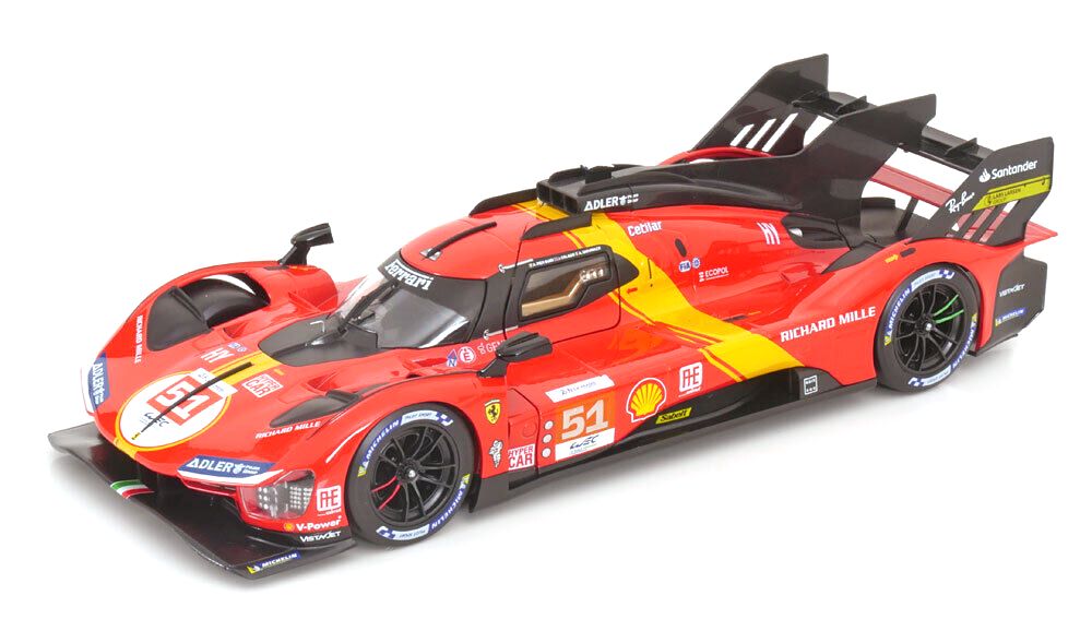 Bburago 499P Turbo V6 Team Ferrari AF Corse N°51WINNER 24H LE MANS 2023 Scale 1:24